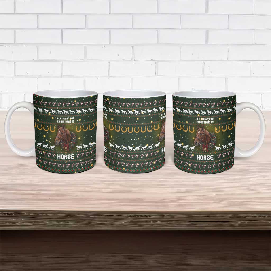 Horse All I Need For Christmas Christmas Ceramic Mug Xmas Holiday Patterns - Wonder Print Shop