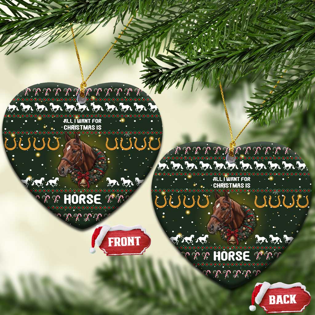 Horse All I Need For Christmas Ceramic Ornament Xmas Holiday Patterns - Wonder Print Shop