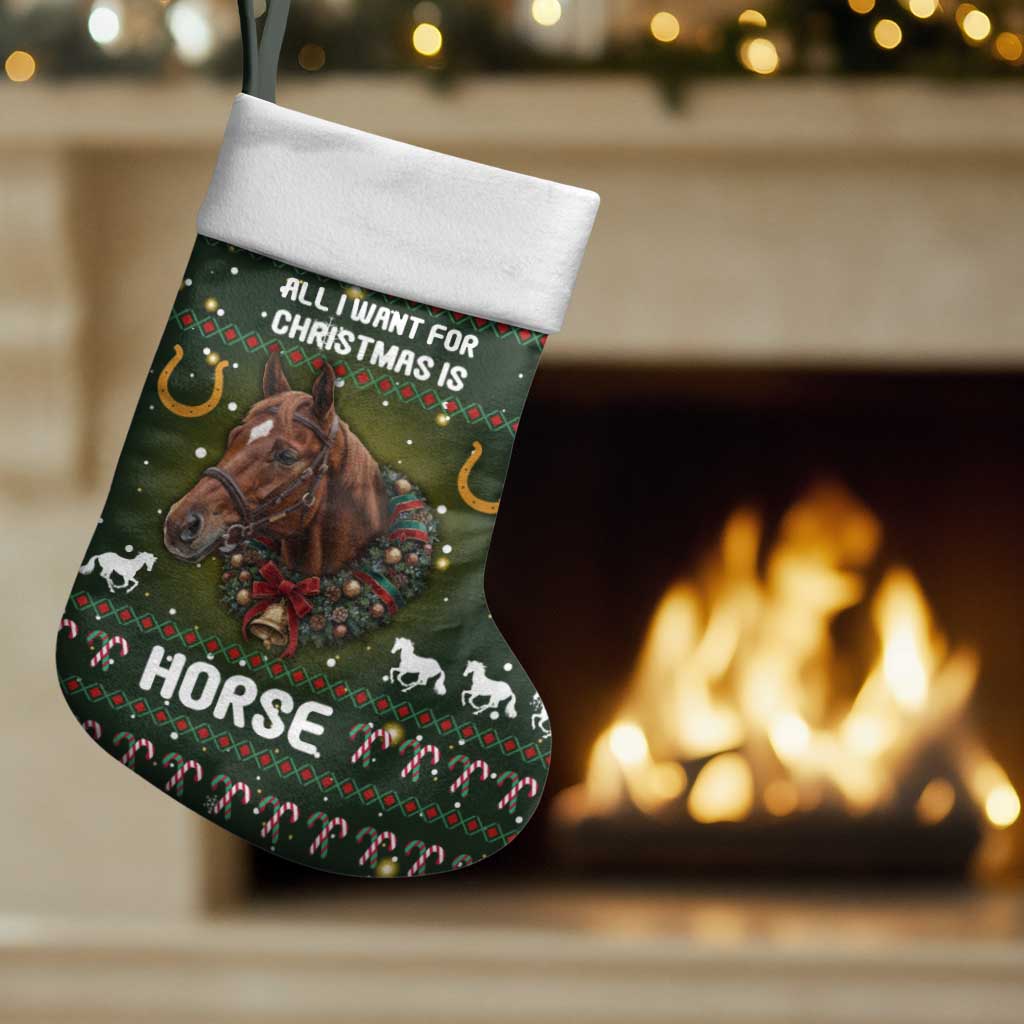 Horse All I Need For Christmas Christmas Stocking Xmas Holiday Patterns - Wonder Print Shop