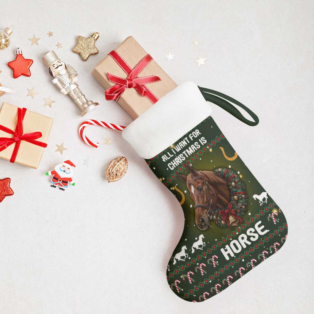 Horse All I Need For Christmas Christmas Stocking Xmas Holiday Patterns - Wonder Print Shop