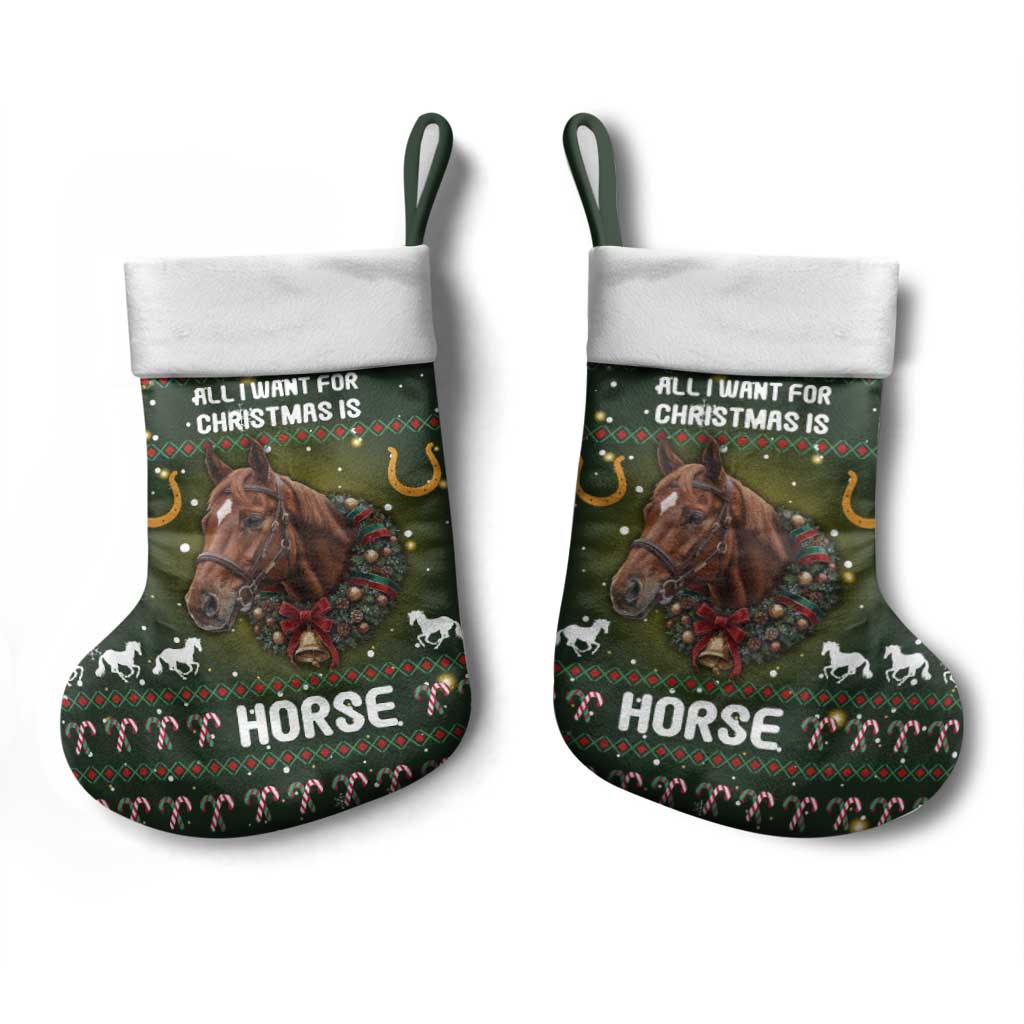 Horse All I Need For Christmas Christmas Stocking Xmas Holiday Patterns - Wonder Print Shop