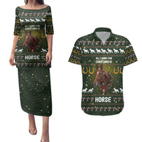 Horse All I Need For Christmas Christmas Couples Matching Puletasi and Hawaiian Shirt Xmas Holiday Patterns - Wonder Print Shop