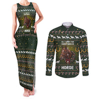 Horse All I Need For Christmas Christmas Couples Matching Tank Maxi Dress and Long Sleeve Button Shirt Xmas Holiday Patterns - Wonder Print Shop