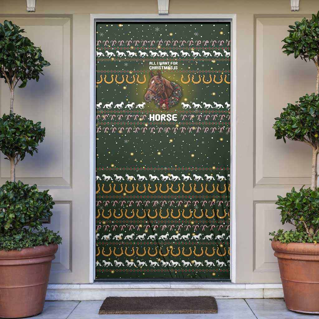 Horse All I Need For Christmas Christmas Door Cover Xmas Holiday Patterns - Wonder Print Shop