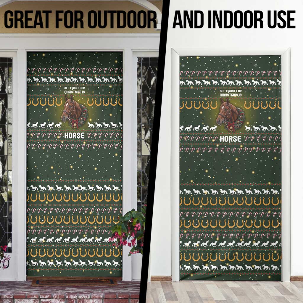 Horse All I Need For Christmas Christmas Door Cover Xmas Holiday Patterns - Wonder Print Shop