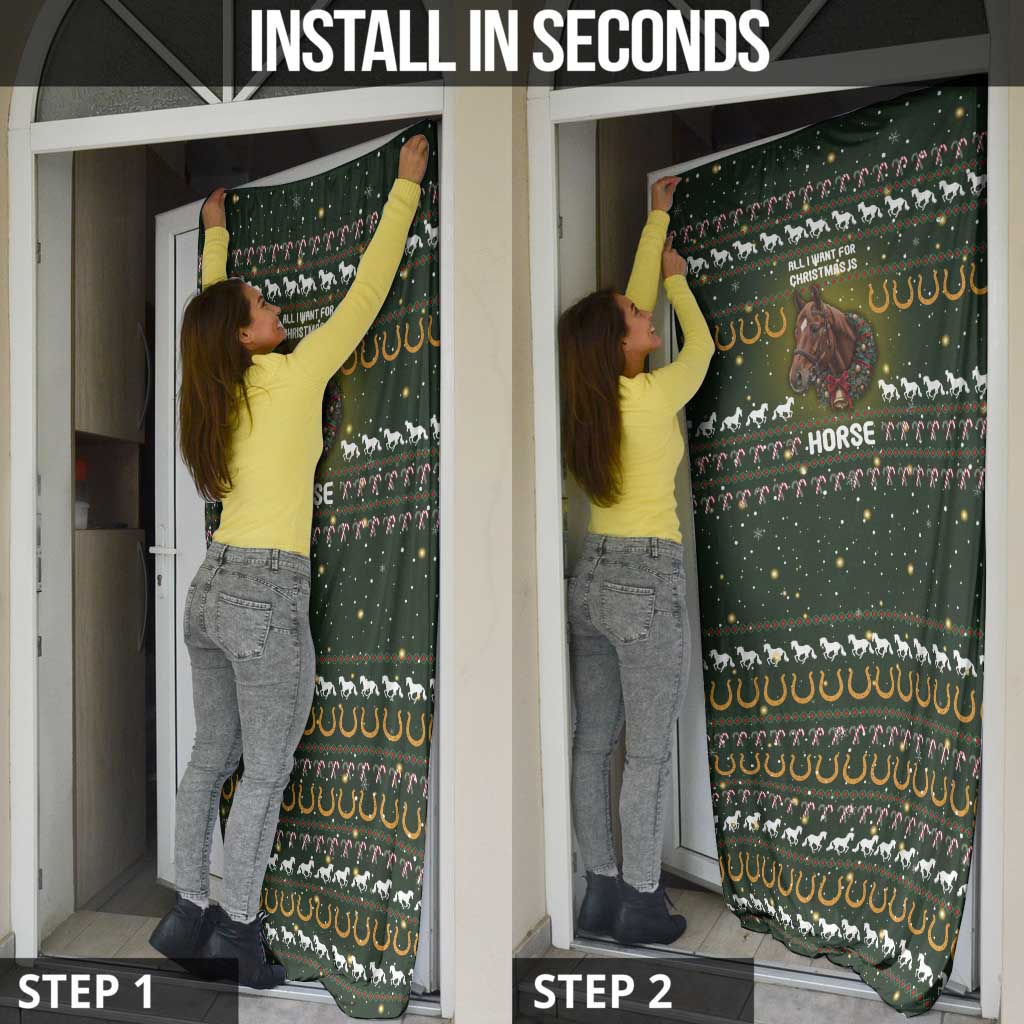 Horse All I Need For Christmas Christmas Door Cover Xmas Holiday Patterns - Wonder Print Shop