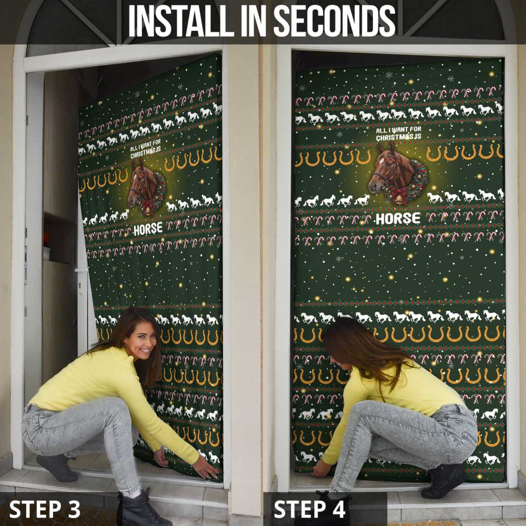 Horse All I Need For Christmas Christmas Door Cover Xmas Holiday Patterns - Wonder Print Shop