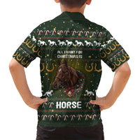 Horse All I Need For Christmas Christmas Family Matching Long Sleeve Bodycon Dress and Hawaiian Shirt Xmas Holiday Patterns - Wonder Print Shop