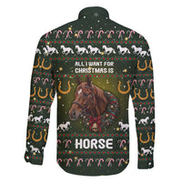 Horse All I Need For Christmas Christmas Family Matching Long Sleeve Bodycon Dress and Hawaiian Shirt Xmas Holiday Patterns - Wonder Print Shop