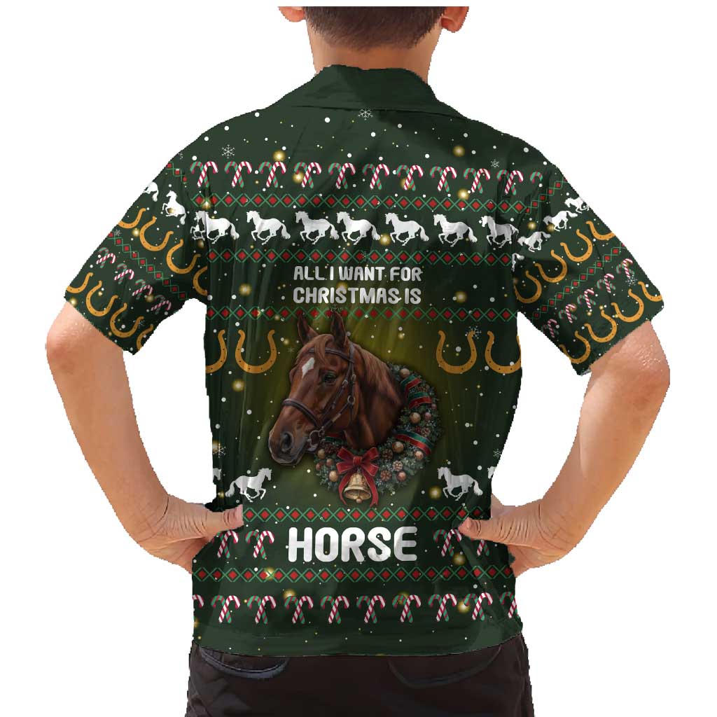 Horse All I Need For Christmas Christmas Family Matching Mermaid Dress and Hawaiian Shirt Xmas Holiday Patterns - Wonder Print Shop