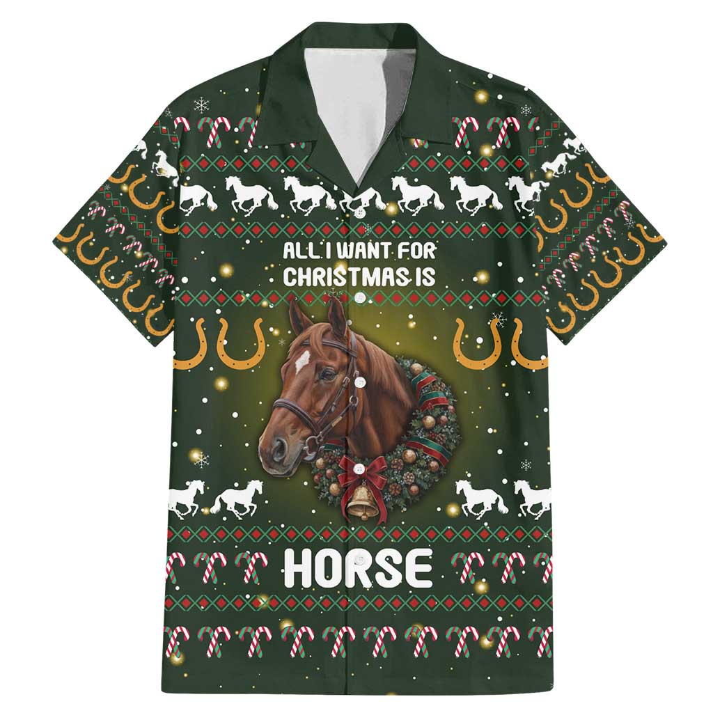 Horse All I Need For Christmas Christmas Family Matching Mermaid Dress and Hawaiian Shirt Xmas Holiday Patterns - Wonder Print Shop