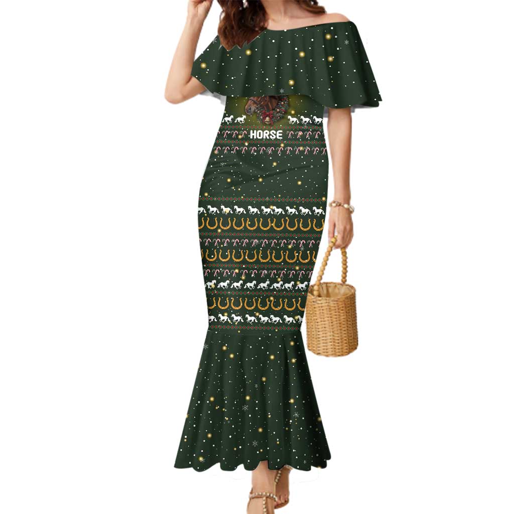 Horse All I Need For Christmas Christmas Family Matching Mermaid Dress and Hawaiian Shirt Xmas Holiday Patterns - Wonder Print Shop