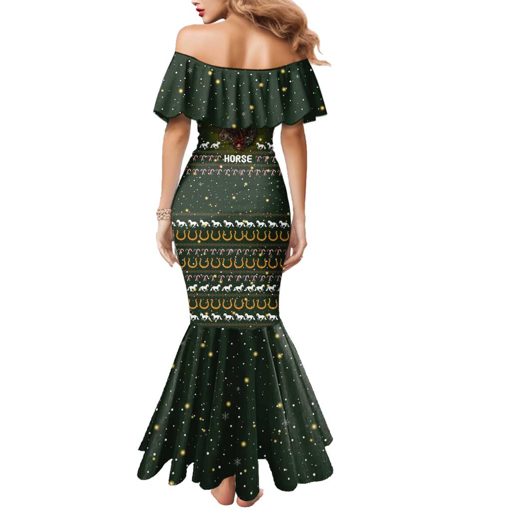 Horse All I Need For Christmas Christmas Family Matching Mermaid Dress and Hawaiian Shirt Xmas Holiday Patterns - Wonder Print Shop