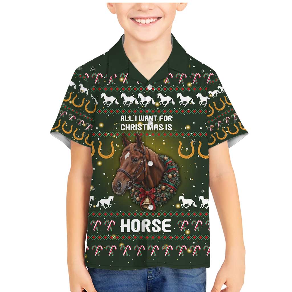Horse All I Need For Christmas Christmas Family Matching Mermaid Dress and Hawaiian Shirt Xmas Holiday Patterns - Wonder Print Shop