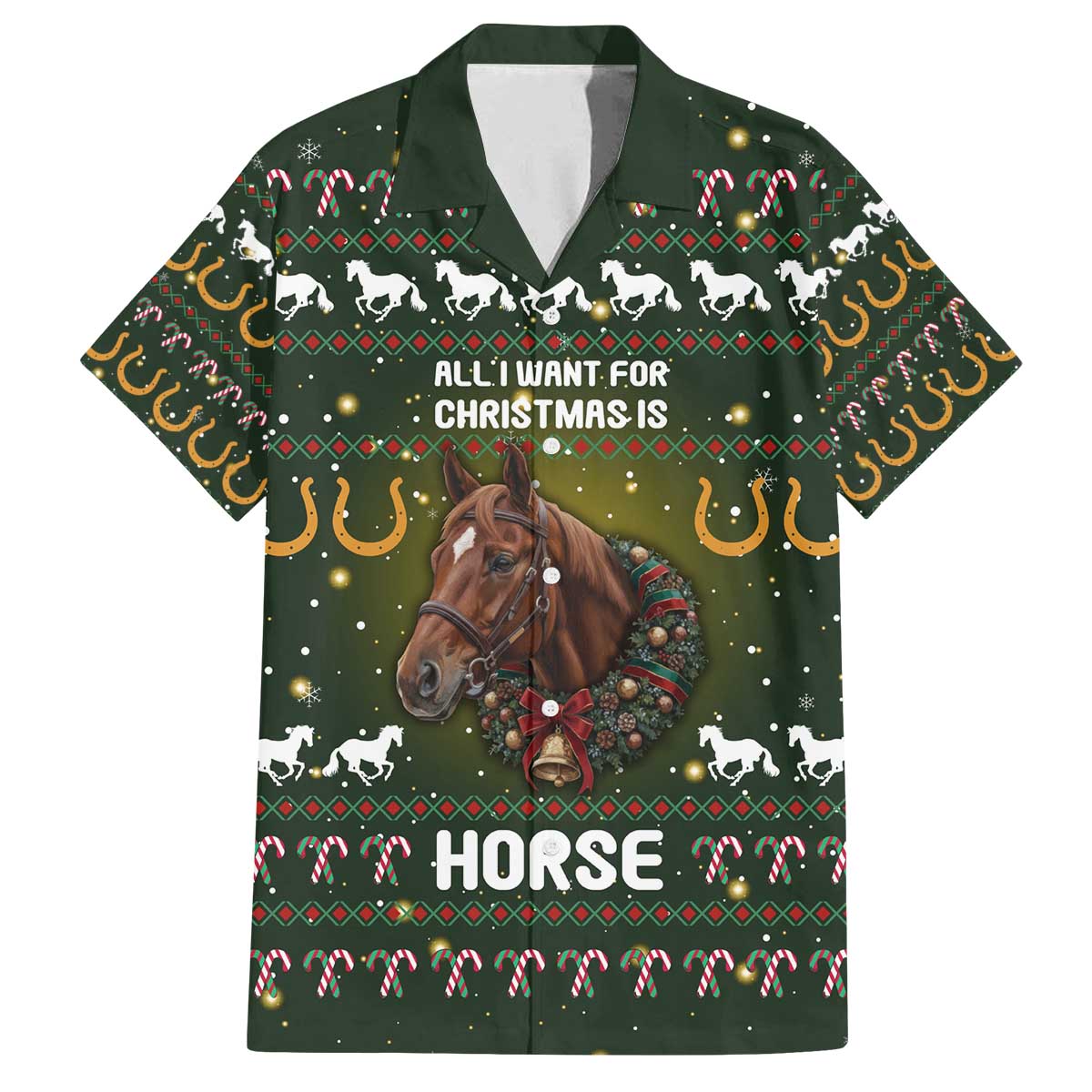 Horse All I Need For Christmas Christmas Family Matching Off The Shoulder Long Sleeve Dress and Hawaiian Shirt Xmas Holiday Patterns - Wonder Print Shop