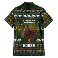 Horse All I Need For Christmas Christmas Family Matching Off The Shoulder Long Sleeve Dress and Hawaiian Shirt Xmas Holiday Patterns - Wonder Print Shop