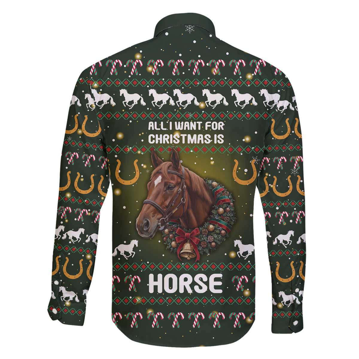 Horse All I Need For Christmas Christmas Family Matching Off The Shoulder Long Sleeve Dress and Hawaiian Shirt Xmas Holiday Patterns - Wonder Print Shop