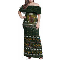 Horse All I Need For Christmas Christmas Family Matching Off Shoulder Maxi Dress and Hawaiian Shirt Xmas Holiday Patterns - Wonder Print Shop