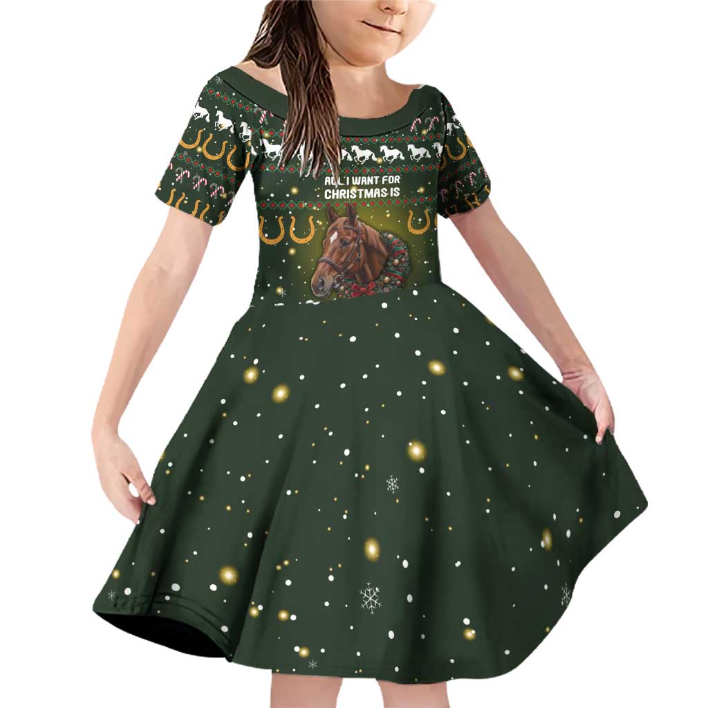 Horse All I Need For Christmas Christmas Family Matching Off Shoulder Short Dress and Hawaiian Shirt Xmas Holiday Patterns - Wonder Print Shop