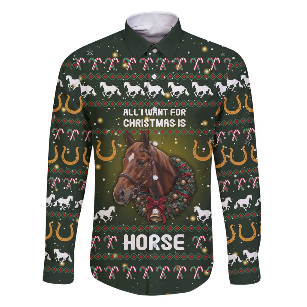 Horse All I Need For Christmas Christmas Family Matching Short Sleeve Bodycon Dress and Hawaiian Shirt Xmas Holiday Patterns - Wonder Print Shop