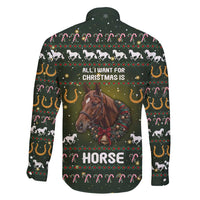 Horse All I Need For Christmas Christmas Family Matching Short Sleeve Bodycon Dress and Hawaiian Shirt Xmas Holiday Patterns - Wonder Print Shop