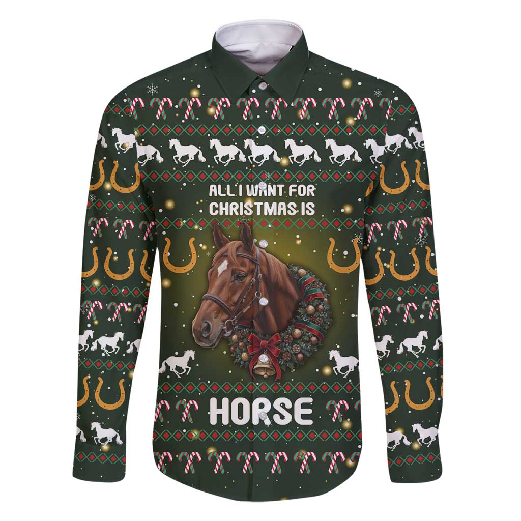 Horse All I Need For Christmas Christmas Family Matching Summer Maxi Dress and Hawaiian Shirt Xmas Holiday Patterns - Wonder Print Shop