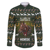 Horse All I Need For Christmas Christmas Family Matching Summer Maxi Dress and Hawaiian Shirt Xmas Holiday Patterns - Wonder Print Shop