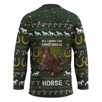 Horse All I Need For Christmas Christmas Hockey Jersey Xmas Holiday Patterns - Wonder Print Shop
