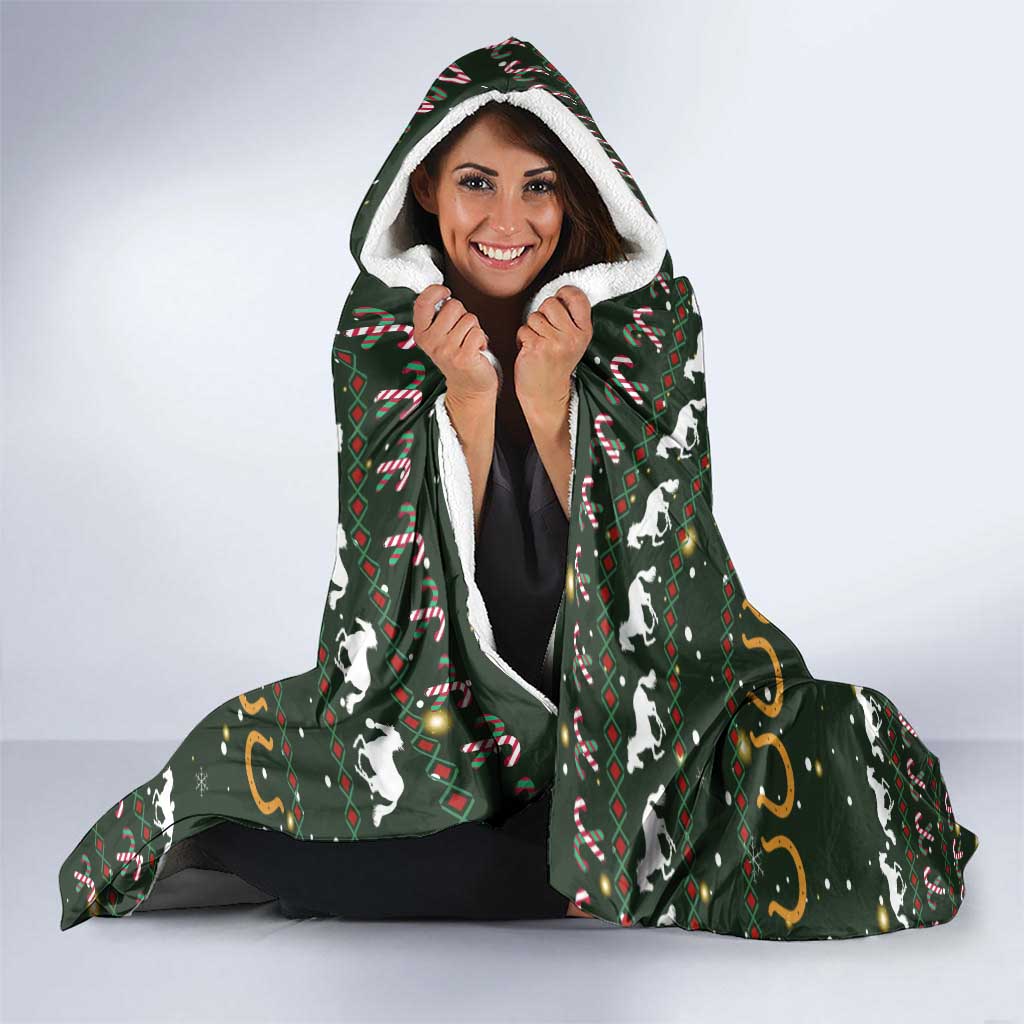 Horse All I Need For Christmas Christmas Hooded Blanket Xmas Holiday Patterns - Wonder Print Shop