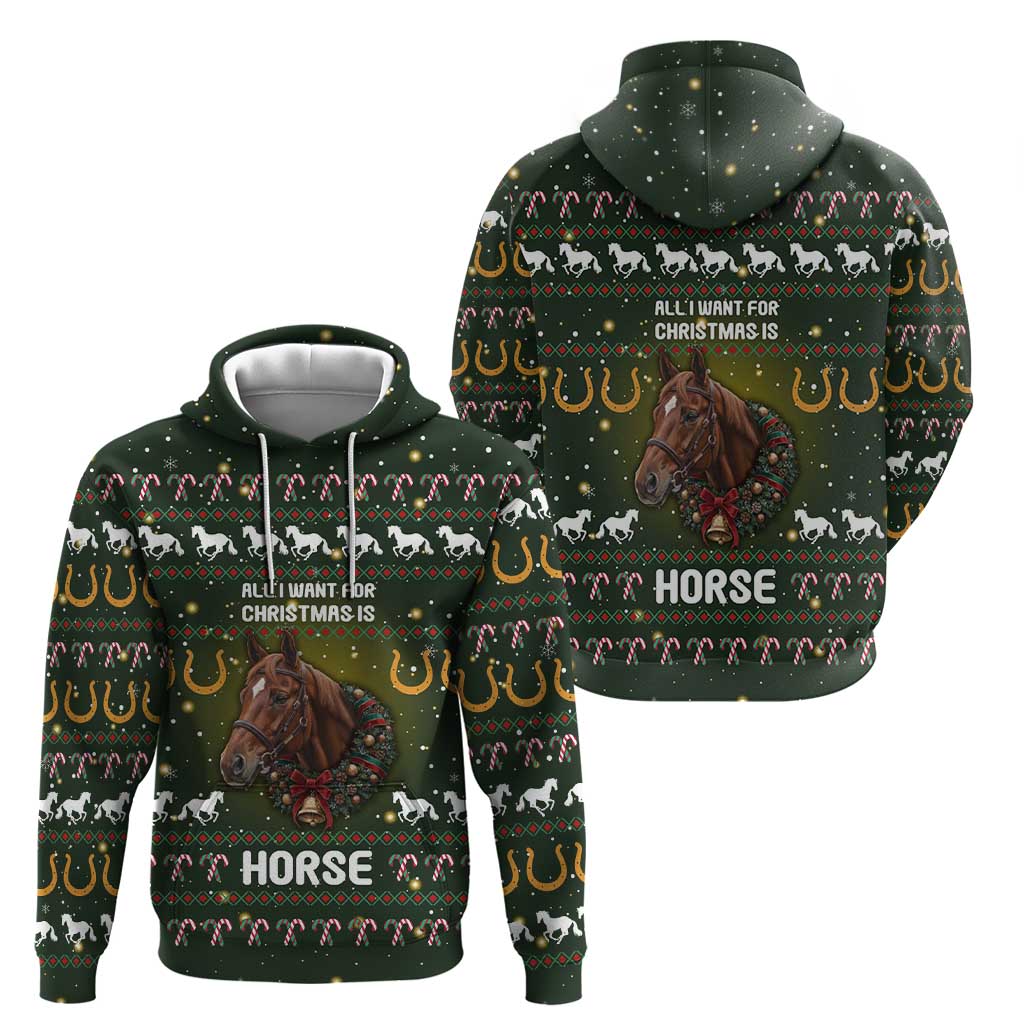 Horse All I Need For Christmas Christmas Hoodie Xmas Holiday Patterns - Wonder Print Shop