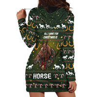 Horse All I Need For Christmas Christmas Hoodie Dress Xmas Holiday Patterns - Wonder Print Shop