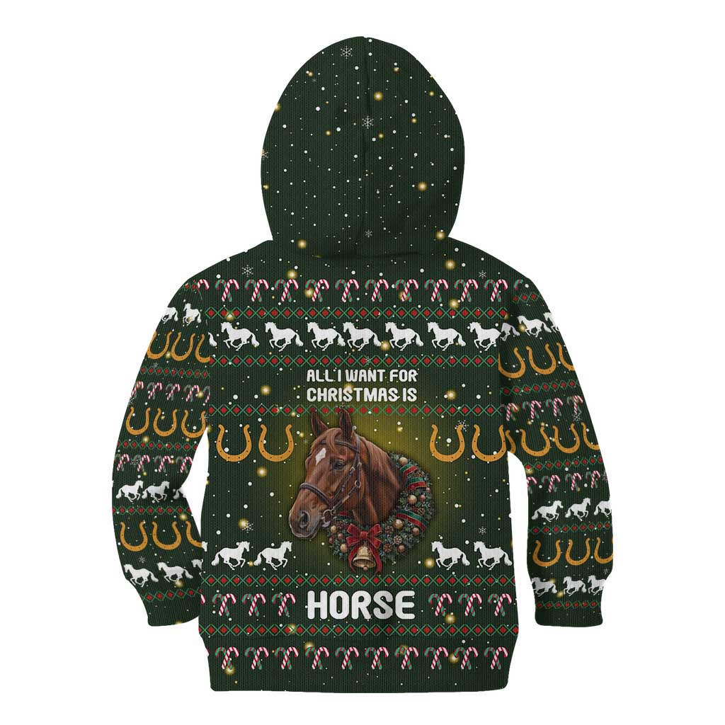 Horse All I Need For Christmas Christmas Kid Hoodie Xmas Holiday Patterns - Wonder Print Shop