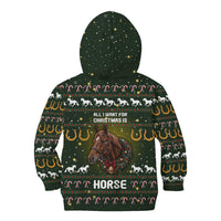 Horse All I Need For Christmas Christmas Kid Hoodie Xmas Holiday Patterns - Wonder Print Shop