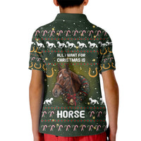Horse All I Need For Christmas Christmas Kid Polo Shirt Xmas Holiday Patterns - Wonder Print Shop