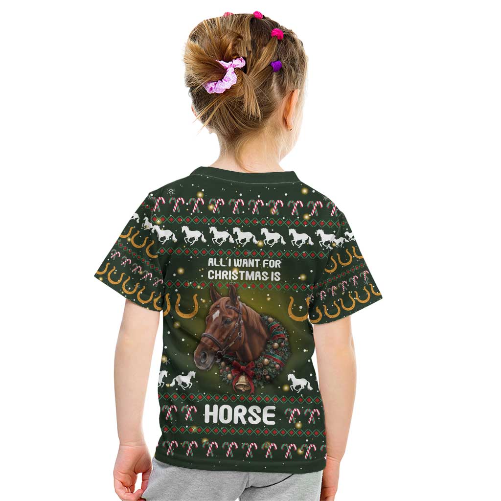 Horse All I Need For Christmas Christmas Kid T Shirt Xmas Holiday Patterns - Wonder Print Shop