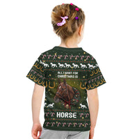 Horse All I Need For Christmas Christmas Kid T Shirt Xmas Holiday Patterns - Wonder Print Shop