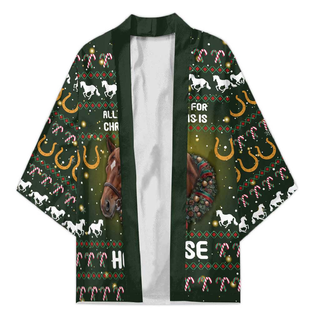 Horse All I Need For Christmas Christmas Kimono Xmas Holiday Patterns - Wonder Print Shop