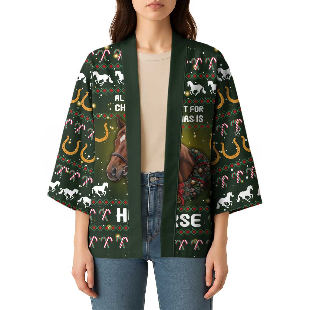 Horse All I Need For Christmas Christmas Kimono Xmas Holiday Patterns - Wonder Print Shop