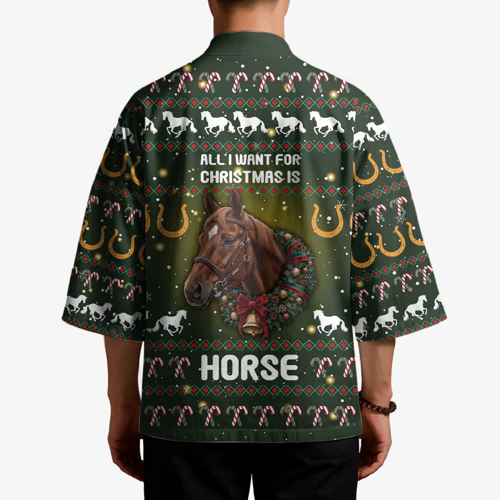 Horse All I Need For Christmas Christmas Kimono Xmas Holiday Patterns - Wonder Print Shop