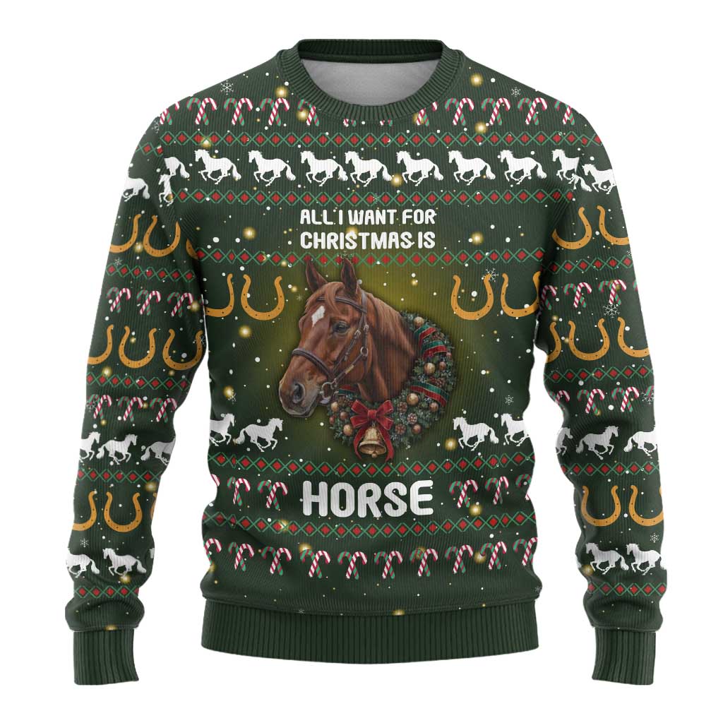 Horse All I Need For Christmas Ugly Christmas Sweater Xmas Holiday Patterns - Wonder Print Shop