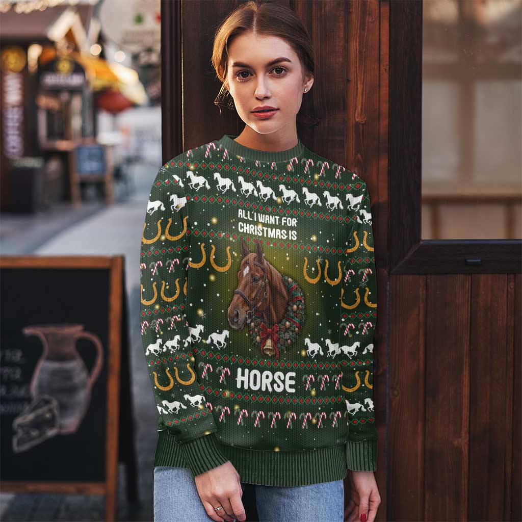 Horse All I Need For Christmas Ugly Christmas Sweater Xmas Holiday Patterns - Wonder Print Shop