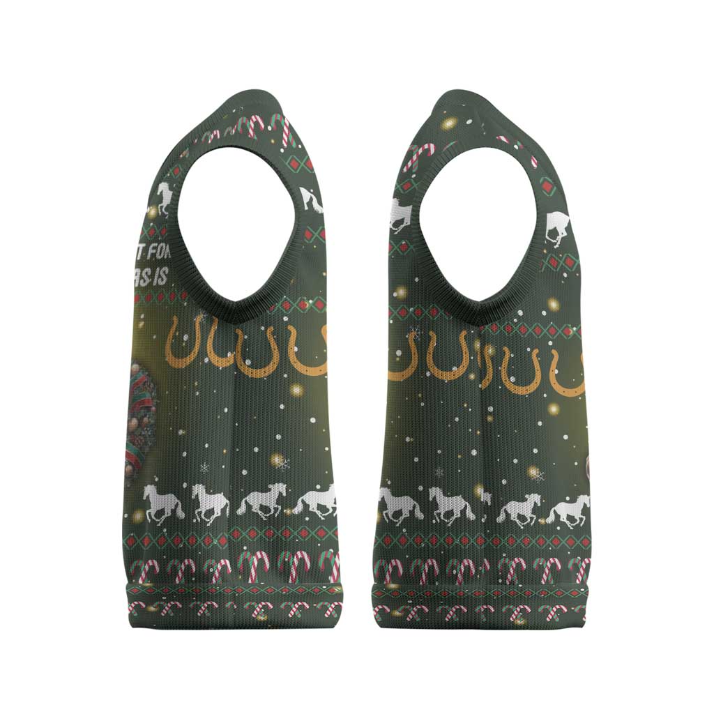 Horse All I Need For Christmas Christmas Knitted V-Neck Vest Xmas Holiday Patterns - Wonder Print Shop