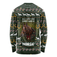 Horse All I Need For Christmas Christmas Long Sleeve Shirt Xmas Holiday Patterns - Wonder Print Shop