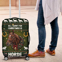 Horse All I Need For Christmas Christmas Luggage Cover Xmas Holiday Patterns - Wonder Print Shop