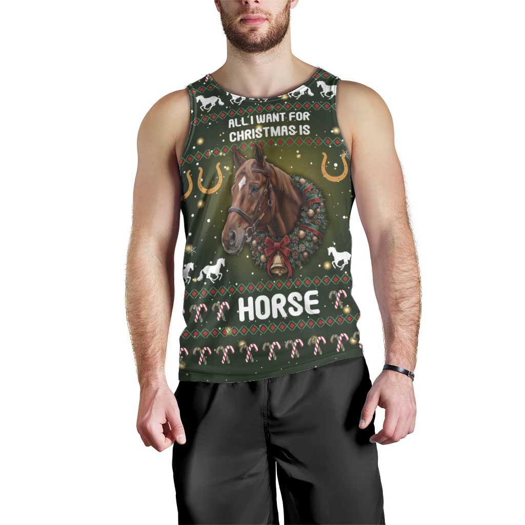 Horse All I Need For Christmas Christmas Men Tank Top Xmas Holiday Patterns - Wonder Print Shop