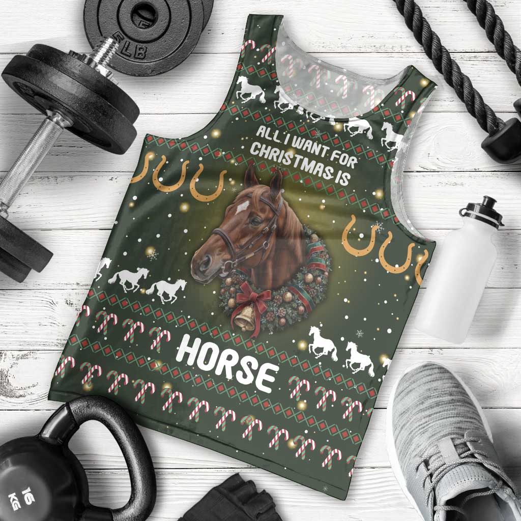 Horse All I Need For Christmas Christmas Men Tank Top Xmas Holiday Patterns - Wonder Print Shop