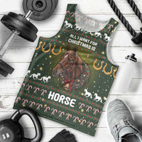 Horse All I Need For Christmas Christmas Men Tank Top Xmas Holiday Patterns - Wonder Print Shop