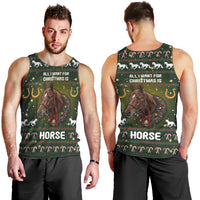 Horse All I Need For Christmas Christmas Men Tank Top Xmas Holiday Patterns - Wonder Print Shop