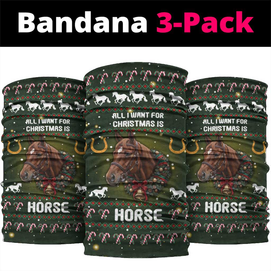 Horse All I Need For Christmas Christmas Neck Gaiter Xmas Holiday Patterns - Wonder Print Shop