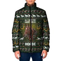 Horse All I Need For Christmas Christmas Padded Jacket Xmas Holiday Patterns - Wonder Print Shop